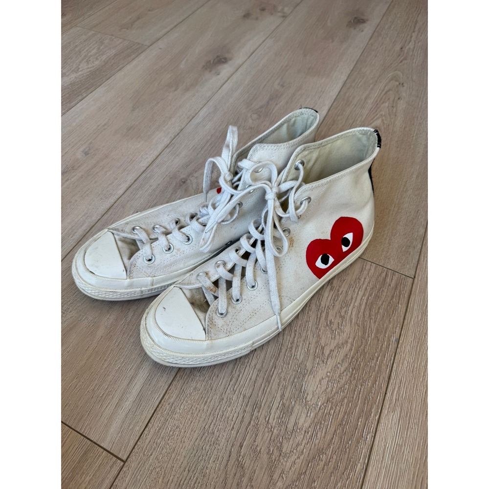 Comme des Garcons Play x Converse Chuck Taylor 70 Hi White Red Heart Mens 10